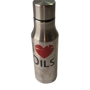 Stainless Steel "I Love Oils" Insulated Water Bottle With Screw-On Lid